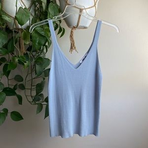 New Ribbed Blue Tank